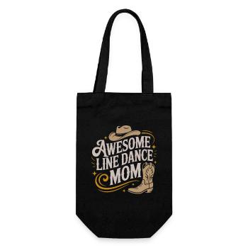 Linedance Mom. Wunderbare Line Dance Mama - Geschenkbeutel für Flaschen - Schwarz - Vorne
