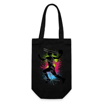 Handball Frau Sport Handballspielerin Handballerin - Geschenkbeutel für Flaschen - Schwarz - Vorne