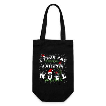 Je peux pas j'attends Noël -Motif de Noël original - Sac à bouteille - noir - Devant