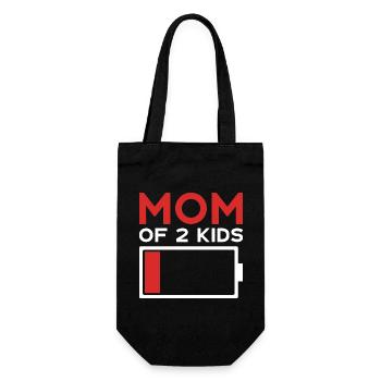 MOM OF 2 KIDS MOM TWO KIDS - Gift Bag for Bottles - black - Front
