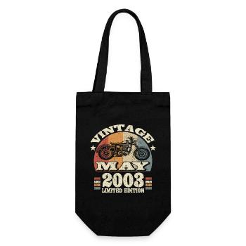 Born in May 2003 - 20 years old - Gift Bag for Bottles - black - Front