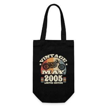 Born in May 2005 - 18 years old - Gift Bag for Bottles - black - Front