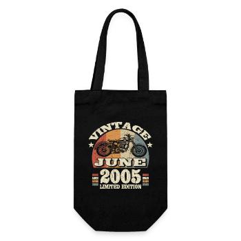 Born in June 2005 - 18 years old - Gift Bag for Bottles - black - Front