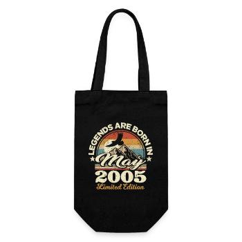 18 years old - legends are born in mai 2005 - Gift Bag for Bottles - black - Front