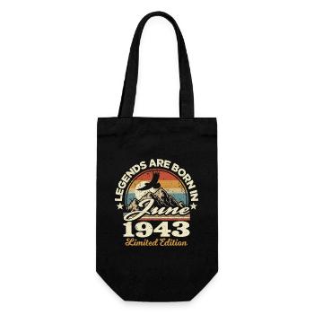 80 Jahre alt - legendär seit Juni 1943 - Geschenkbeutel für Flaschen - Schwarz - Vorne