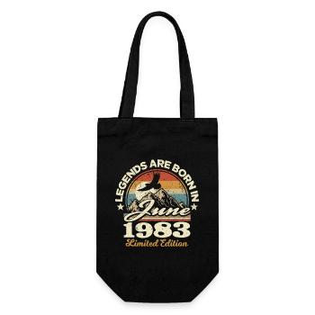 40 years old - legendary since june 1983 - Gift Bag for Bottles - black - Front