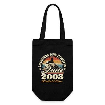 20 years old - legendary since june 2003 - Gift Bag for Bottles - black - Front