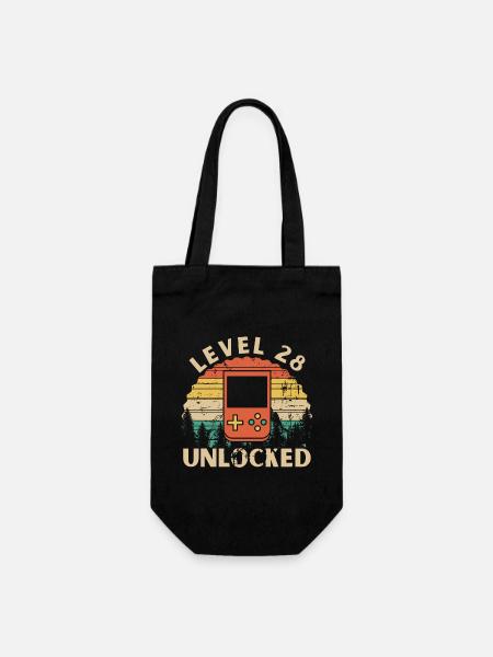 Level 28 freigeschaltet - Geschenkbeutel für Flaschen - Schwarz