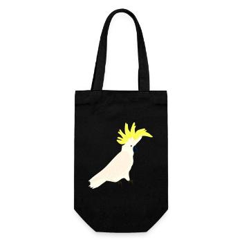 Cockatoo, Parrot, Bird, Yellow-crested Cockatoo - Gift Bag for Bottles - black - Front