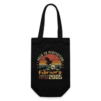 Né en Fevrier 2005 Anniversaire 2005 Février - Sac à bouteille - noir - Devant
