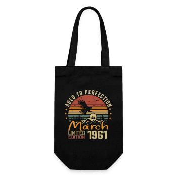 The Legends Were Born in March 1961 Vintage Retro - Gift Bag for Bottles - black - Front