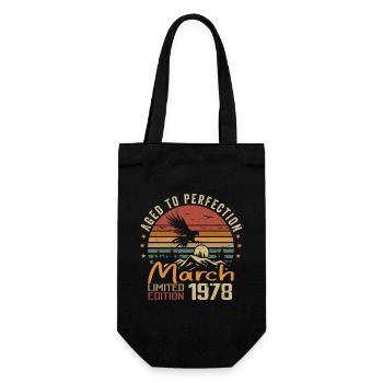 The Legends Were Born in March 1978 Vintage Retro - Gift Bag for Bottles - black - Front