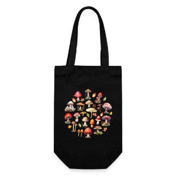 Collection de champignons des bois pour les amoureux de la nature - Sac à bouteille - noir - Devant