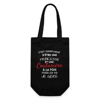 Princesse et Couturière, je gère! - Sac à bouteille - noir - Devant