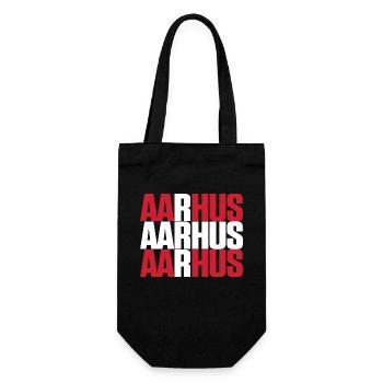 Aarhus Denmark Flag - Gift Bag for Bottles - black - Front