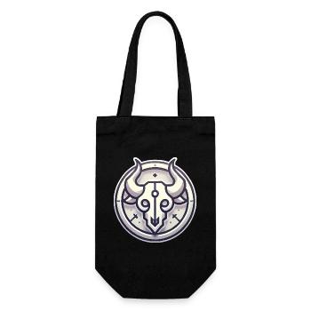 Minimalist Bull Skull Badge Design - Gift Bag for Bottles - black - Front