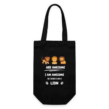 Cute lion sign - Gift Bag for Bottles - black - Front