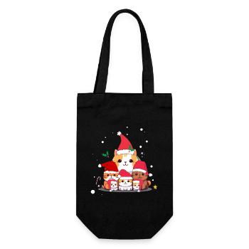Drôles de chats de Noël - Sac à bouteille - noir - Devant