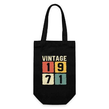 Vintage 1971 Born 1971 - Gift Bag for Bottles - black - Front