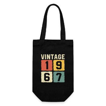 Vintage 1967 Geboren 1967 - Geschenkbeutel für Flaschen - Schwarz - Vorne