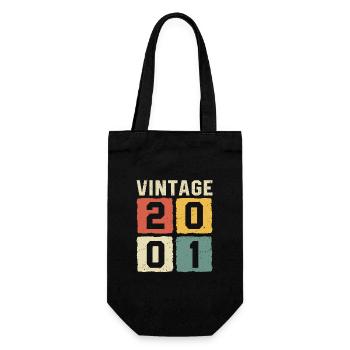 Vintage 2001 Born 2001 - Gift Bag for Bottles - black - Front
