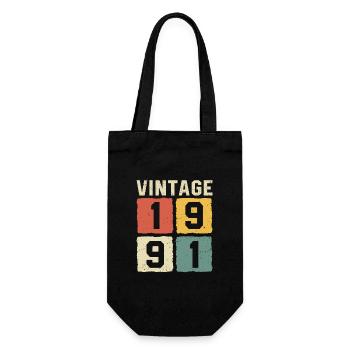 Vintage 1991 Geboren 1991 - Geschenkbeutel für Flaschen - Schwarz - Vorne