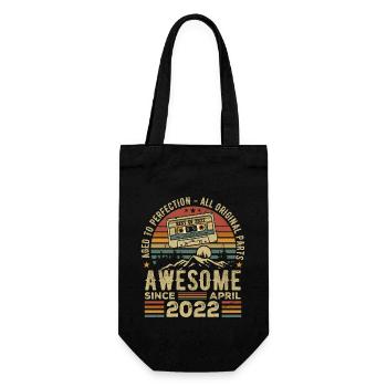 Avril 2022 Vintage Anniversaire Rétro Cadeau - Sac à bouteille - noir - Devant