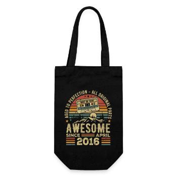April 2016 Vintage Retro Geburtstagsgeschenk - Geschenkbeutel für Flaschen - Schwarz - Vorne