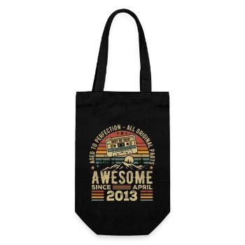 April 2013 Vintage Retro Birthday Gift - Gift Bag for Bottles - black - Front