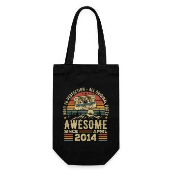 April 2014 Vintage Retro Geburtstagsgeschenk - Geschenkbeutel für Flaschen - Schwarz - Vorne