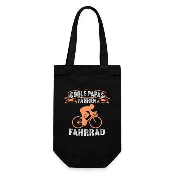 Coole papas fahren Fahrrad - Geschenkbeutel für Flaschen - Schwarz - Vorne