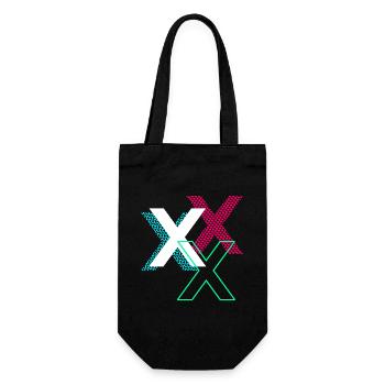 X Letter - Gift Bag for Bottles - black - Front