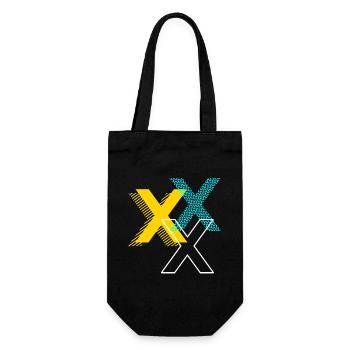 X Letter - Gift Bag for Bottles - black - Front