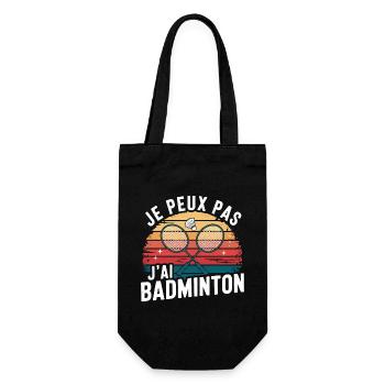 Ich kann nicht, ich habe Badminton - im Vintage-Stil - Geschenkbeutel für Flaschen - Schwarz - Vorne