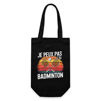 Badminton Addict - Retro und stolz - Geschenkbeutel für Flaschen - Schwarz - Vorne