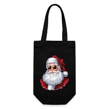 Weihnachtsmann Sonnenbrille Santa Claus cool - Geschenkbeutel für Flaschen - Schwarz - Vorne
