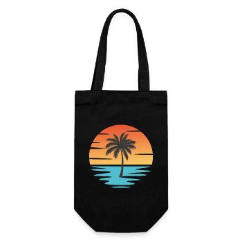 Plage Coucher de soleil - Sac à bouteille - noir - Devant