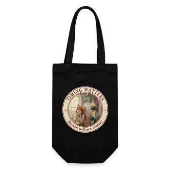 Fursona Timing Matters - Gift Bag for Bottles - black - Front