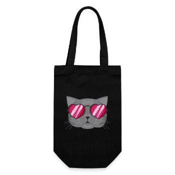 Love Cats / Katzenliebe - Geschenkbeutel für Flaschen - Schwarz - Vorne