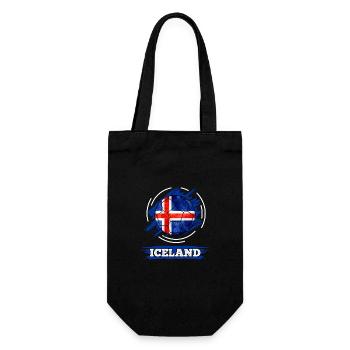 Drapeau du pays de football de l'Islande - Sac à bouteille - noir - Devant