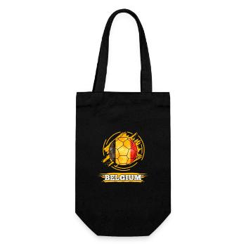Drapeau du pays de football de la Belgique - Sac à bouteille - noir - Devant