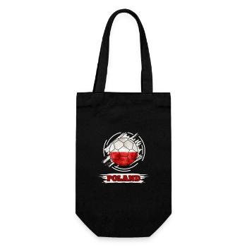 Drapeau du pays de football de la Pologne - Sac à bouteille - noir - Devant
