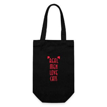 Real Men Love Cats / Katzen - Gift Bag for Bottles - black - Front