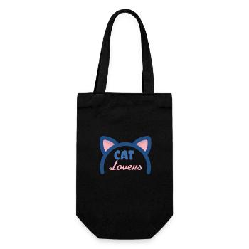 Cat Lovers / Katzenliebe - Geschenkbeutel für Flaschen - Schwarz - Vorne