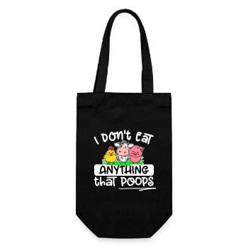 Vegetarier Vegan - I don't eat anything that poops - Geschenkbeutel für Flaschen - Schwarz - Vorne