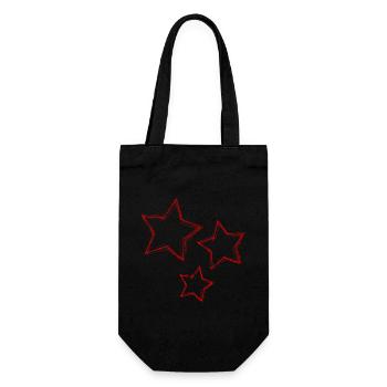 STAR. STAR. STERNE. PARTY. JAHRESTAG. WEIHNACHTEN - Geschenkbeutel für Flaschen - Schwarz - Vorne