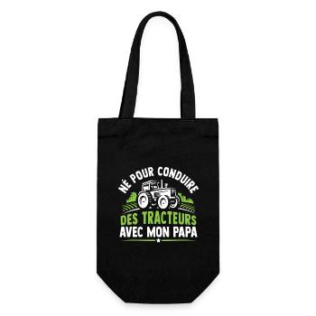 Né pour conduire des tracteurs avec mon papa - Sac à bouteille - noir - Devant