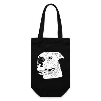 American Bulldog - Geschenkbeutel für Flaschen - Schwarz - Vorne