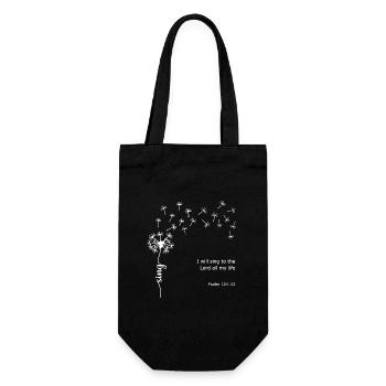 Sing Dandelion Christian design Psalm 104:33 - Gift Bag for Bottles - black - Front