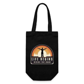 Mountain Sports Hiking Adventure Nature. Funny sayings - Gift Bag for Bottles - black - Front